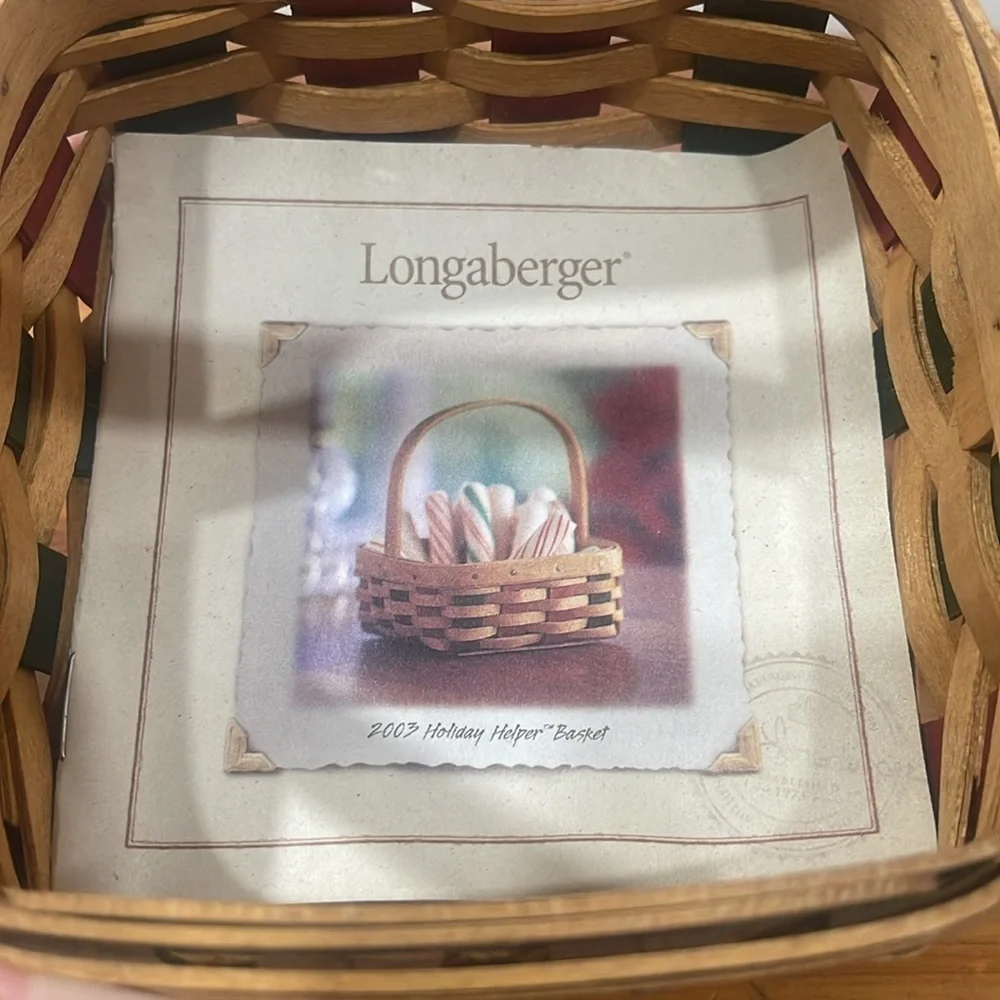 Vtg Longaberger 2003 Holiday Helper Basket